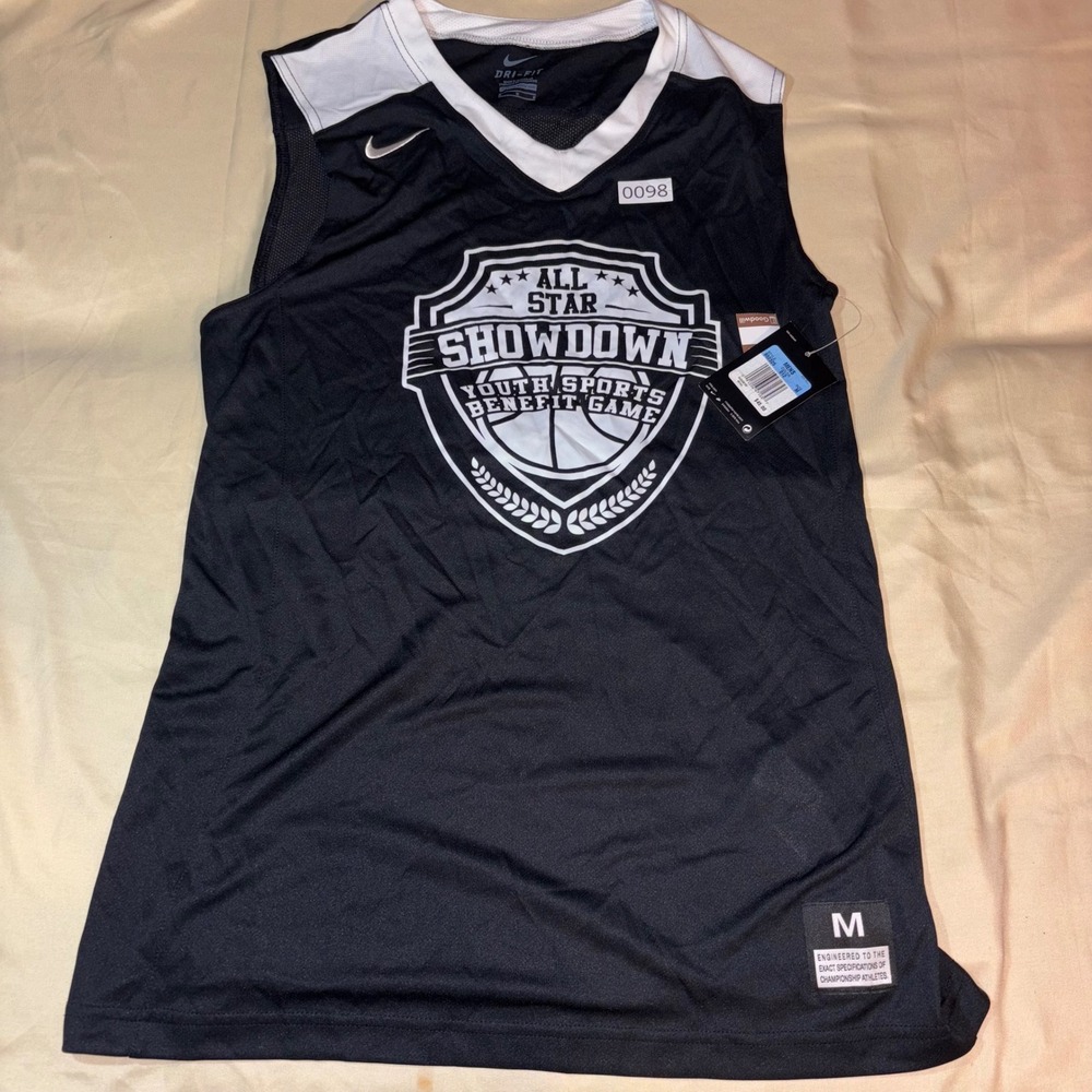 NWt Nike Mens M Dri-FIT All Star Showdown Basketball Jersey Black White